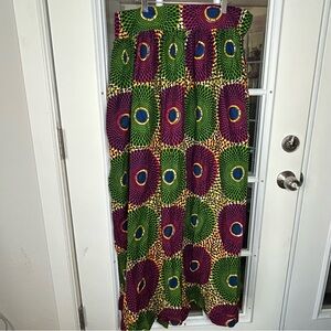 Handmade African Print Maxi Skirt High Side Slits, Ankara‎ Style